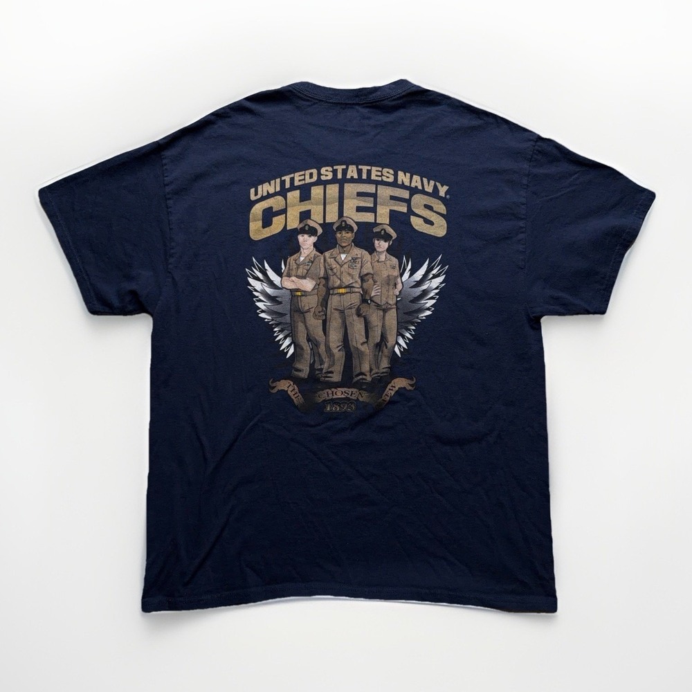 US Navy Chiefs The Chosen Few 1893 T-Shirt Men XL CPO Pride Blue Graphic USN Tee